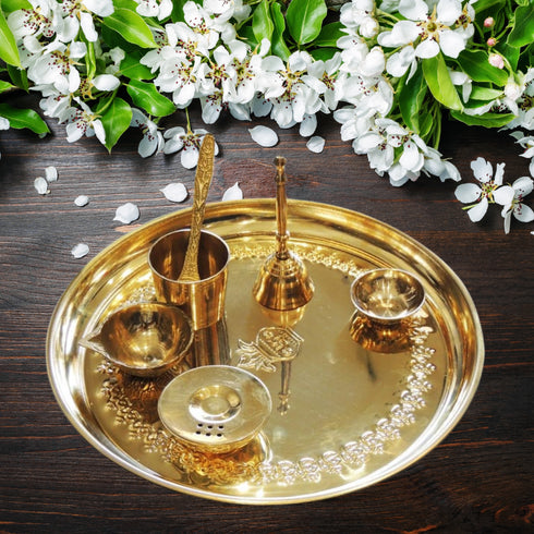 Brass Pooja Thali Set 0.46 Kg
